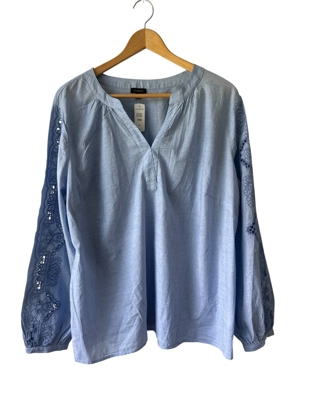 Talbot’s EMBROIDERED CHAMBRAY TOP NWT XL - Picture 6 of 8